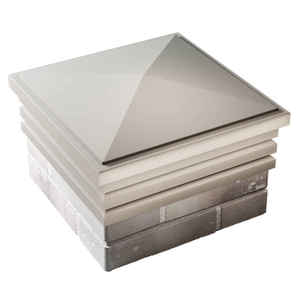 Колпак Zking Бона ХайТек Бежевый на столб 1.5х1.5 кирпича (385х385мм) в Нефтеюганске фото