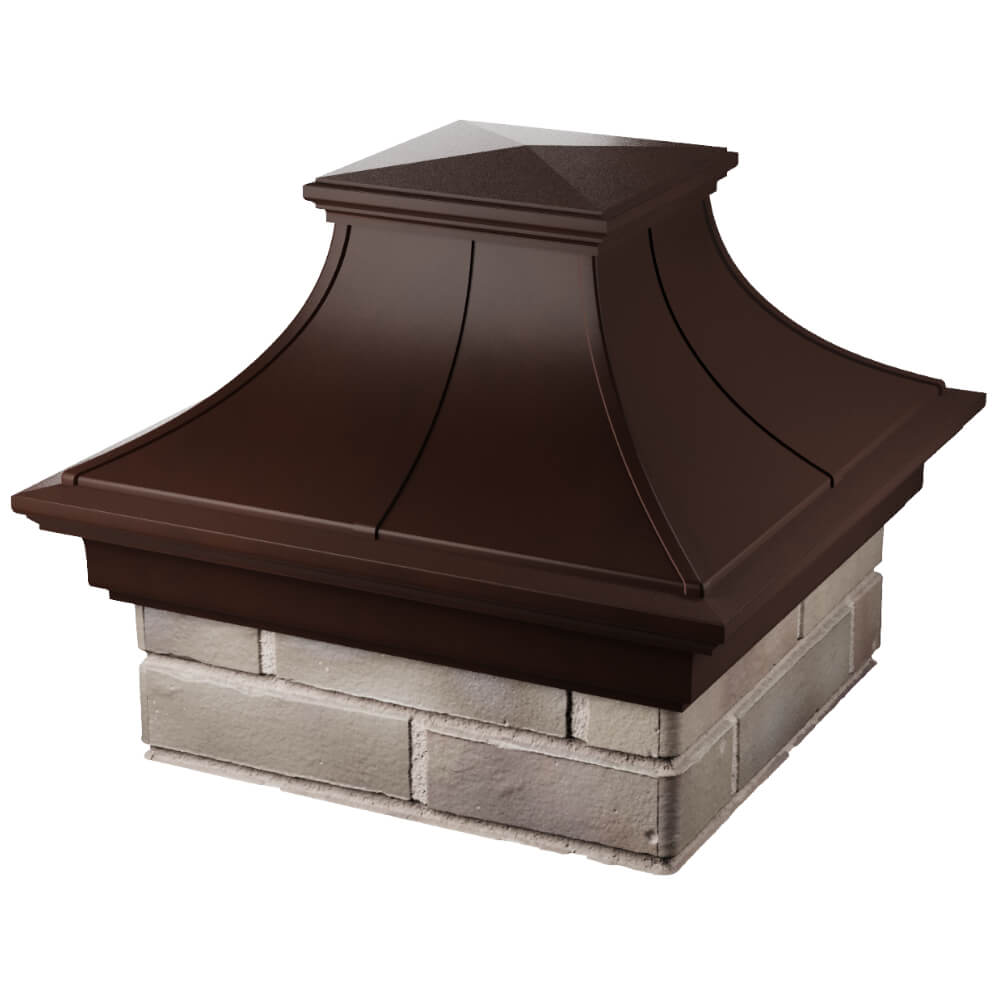 Колпак Zking Монблан Премиум Коричневый на столб 1.5х1.5 кирпича (385х385мм) в Нефтеюганске фото
