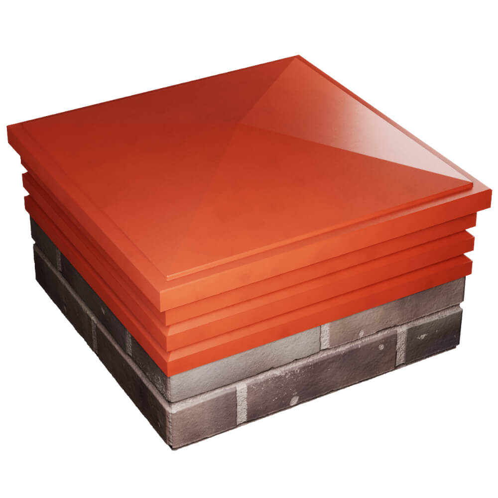 Колпак Zking Бона ХайТек Красный на столб 2х2 кирпича (513х513мм) в Нефтеюганске фото