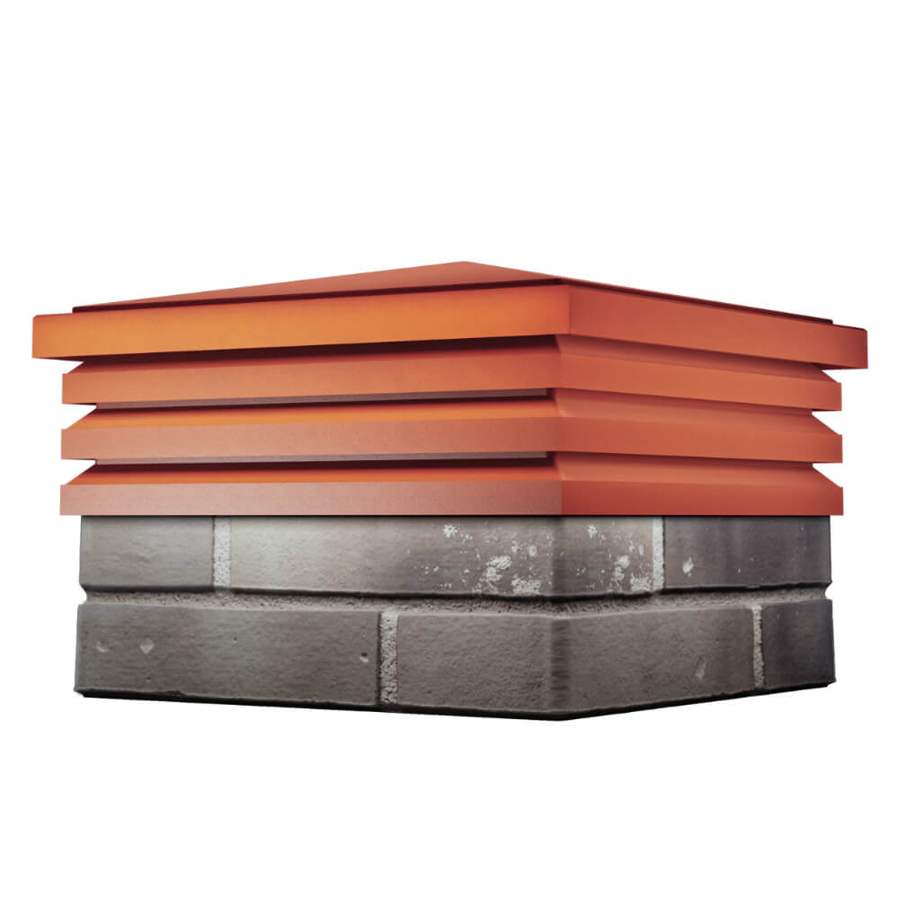 Колпак Zking Бона ХайТек Красный на столб 1.5х1.5 кирпича (385х385мм) в Нефтеюганске фото