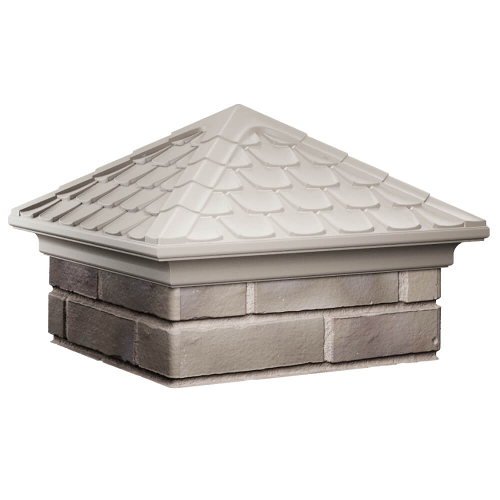 Колпак Zking Эльбрус Бежевый на столб 1.5х1.5 кирпича (385х385мм) в Нефтеюганске фото