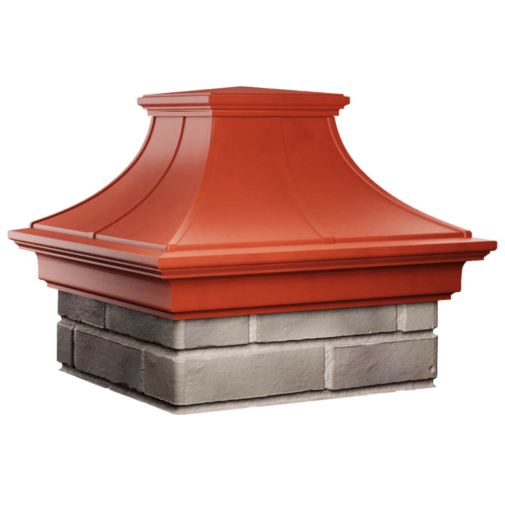 Колпак Zking Монблан Премиум Красный на столб 1.5х1.5 кирпича (385х385мм) в Нефтеюганске фото