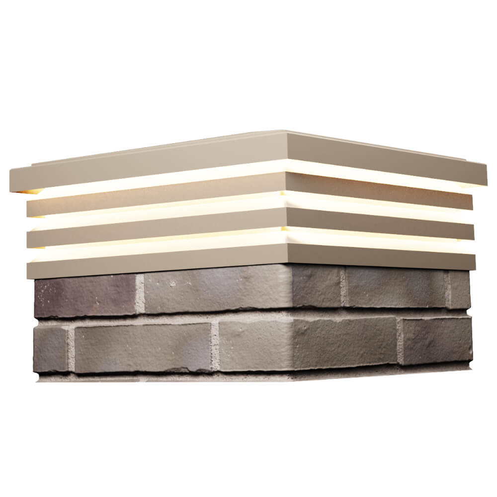 Колпак Zking Бона ХайТек Бежевый на столб 1.5х1.5 кирпича (385х385мм) с подсветкой в Нефтеюганске фото