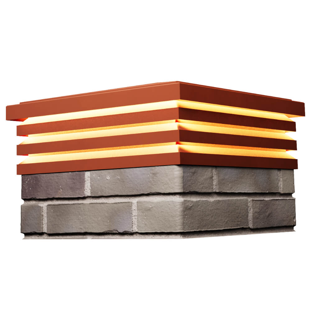 Колпак Zking Бона ХайТек Красный на столб 1.5х1.5 кирпича (385х385мм) с подсветкой в Нефтеюганске фото