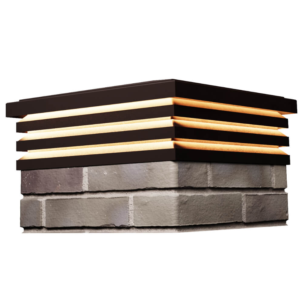 Колпак Zking Бона ХайТек Коричневый на столб 1.5х1.5 кирпича (385х385мм) с подсветкой в Нефтеюганске фото