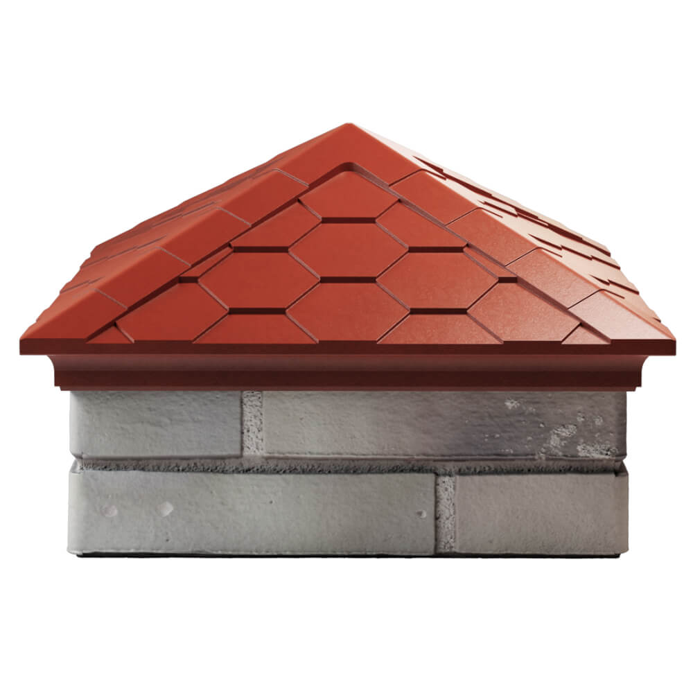 Колпак Zking Эверест Красный на столб 1.5х1.5 кирпича (390х390мм) Нефтеюганск фото