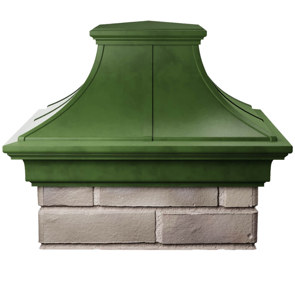 Колпак Zking Монблан Премиум Зеленый на столб 1.5х1.5 кирпича (385х385мм) Нефтеюганск фото