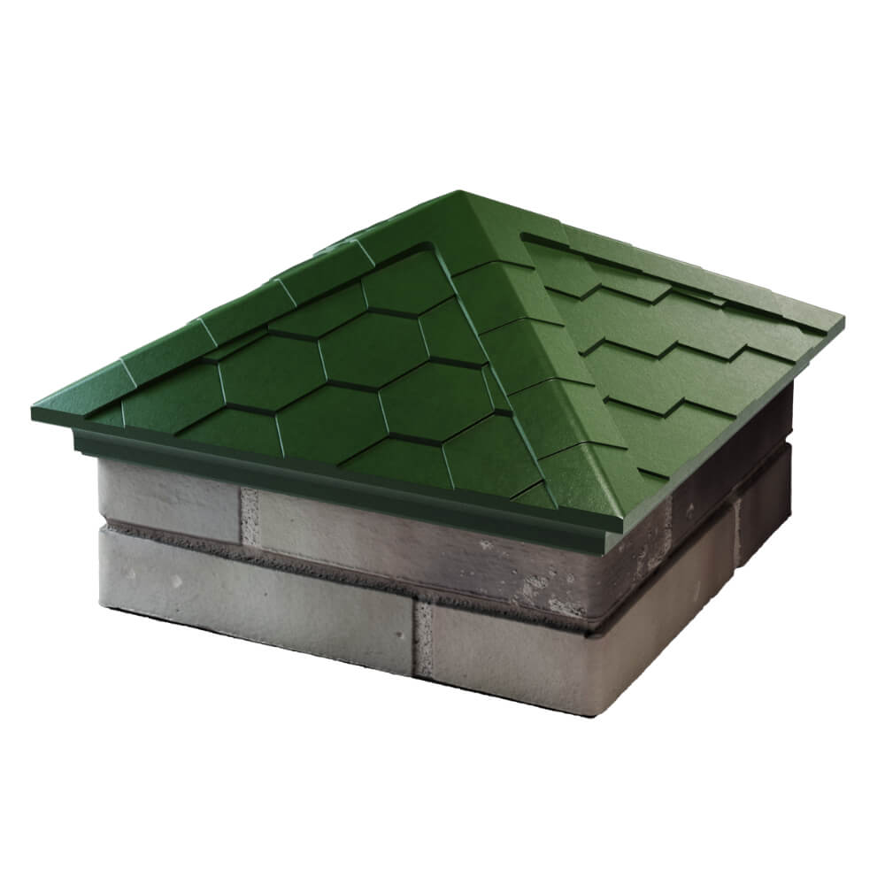 Колпак Zking Эверест Зеленый на столб 1.5х1.5 кирпича (390х390мм) в Нефтеюганске фото