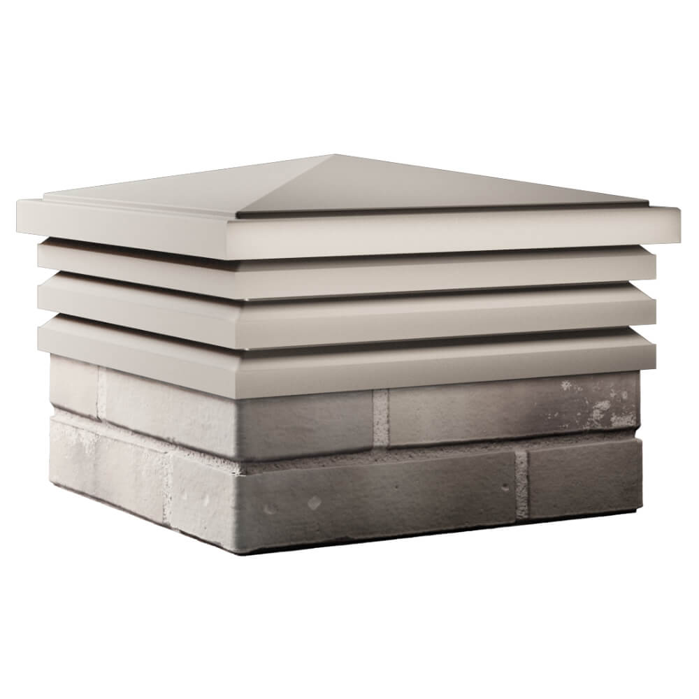 Колпак Zking Бона ХайТек Бежевый на столб 1.5х1.5 кирпича (385х385мм) в Нефтеюганске фото