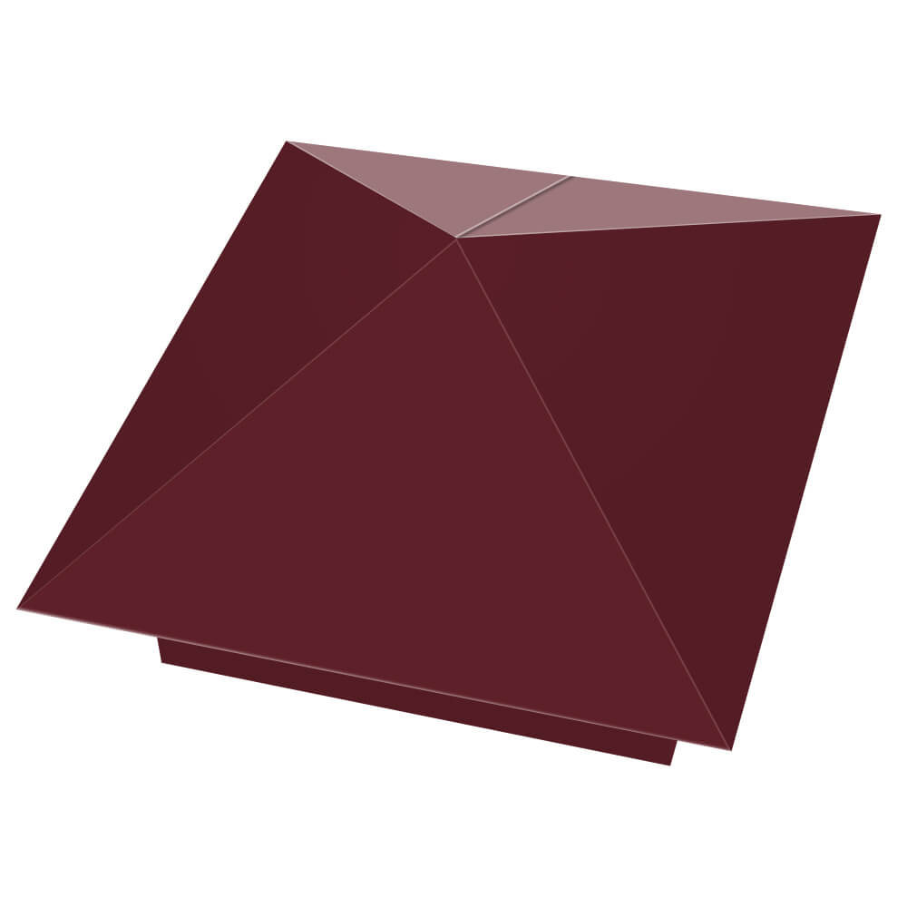 Колпак металлический 390х390мм RAL3005 Красное Вино заборный Нефтеюганск фото