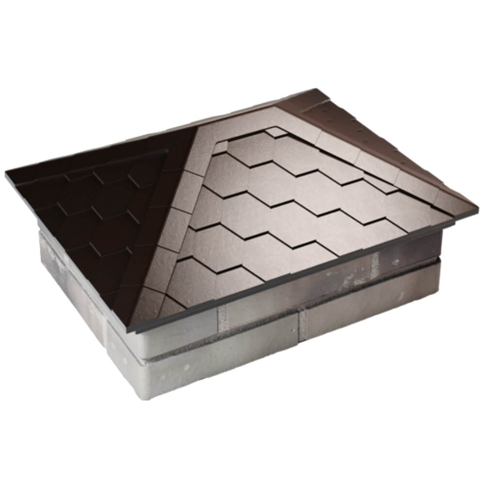 Колпак Zking Эверест Коричневый на столб 2х1.5 кирпича (520х390мм) Нефтеюганск фото