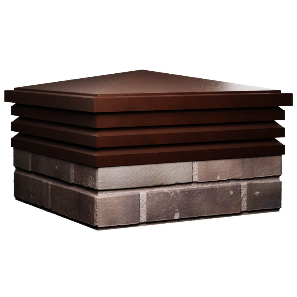 Колпак Zking Бона ХайТек Коричневый на столб 2х2 кирпича (513х513мм) в Нефтеюганске фото