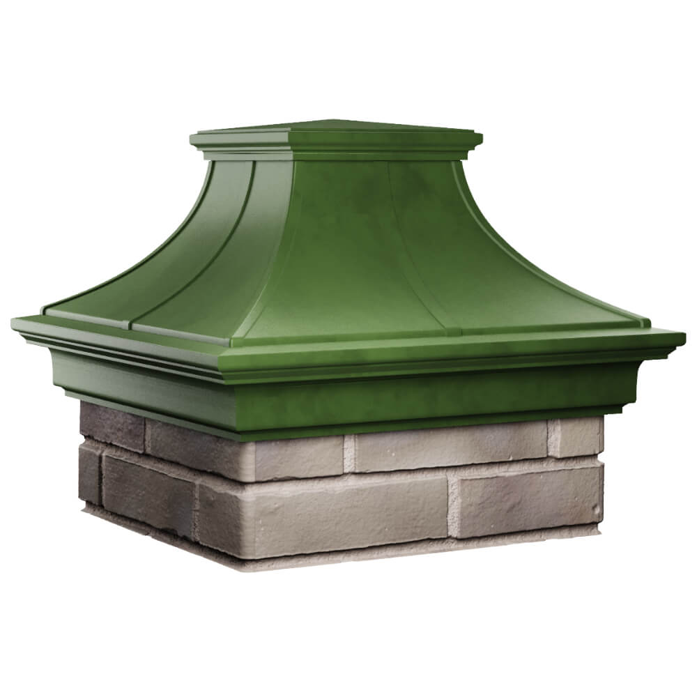 Колпак Zking Монблан Премиум Зеленый на столб 1.5х1.5 кирпича (385х385мм) в Нефтеюганске фото