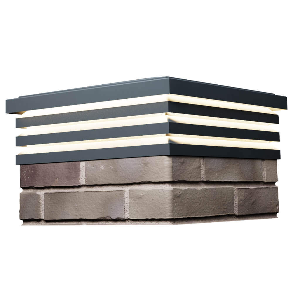 Колпак Zking Бона ХайТек Серый на столб 1.5х1.5 кирпича (385х385мм) с подсветкой в Нефтеюганске фото