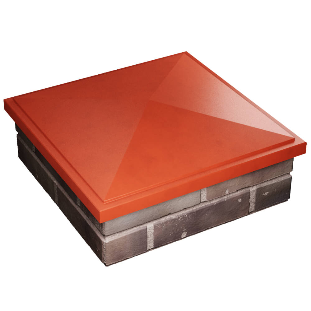 Колпак Zking БонаМоно Красный на столб 2х2 кирпича (515х515, 530х530мм) в Нефтеюганске фото