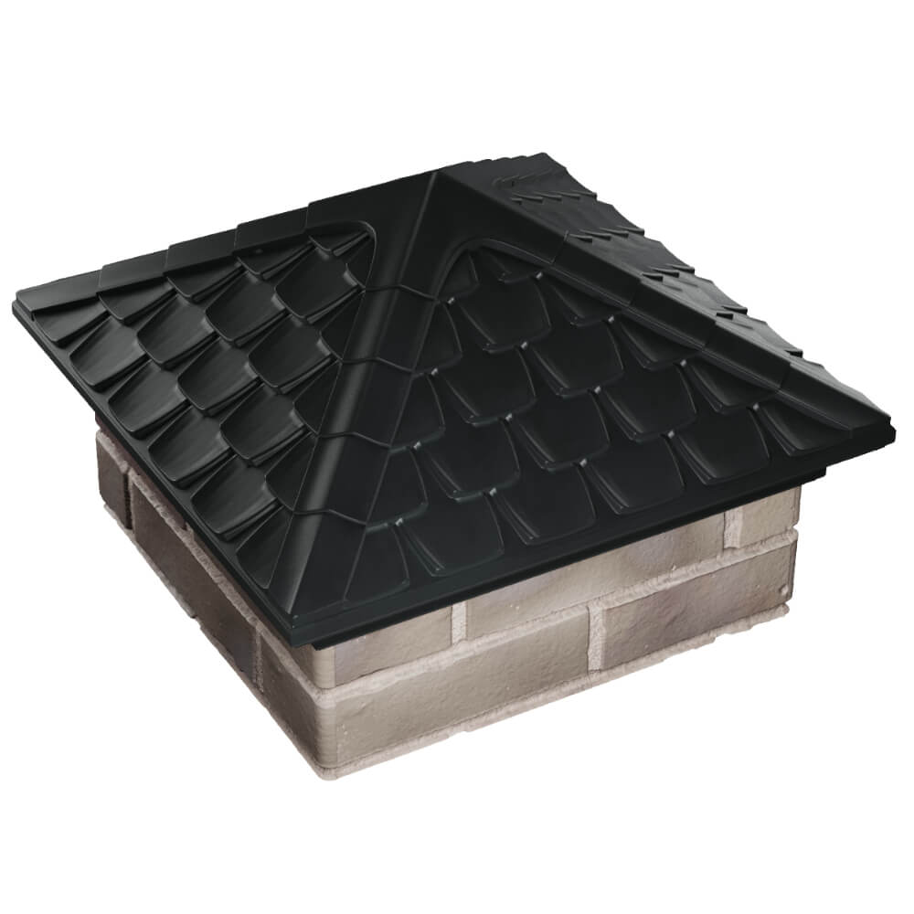 Колпак Zking Эльбрус Черный на столб 1.5х1.5 кирпича (385х385мм) в Нефтеюганске фото