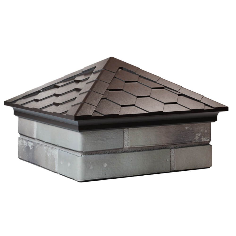 Колпак Zking Эверест Коричневый на столб 1.5х1.5 кирпича (390х390мм) в Нефтеюганске фото