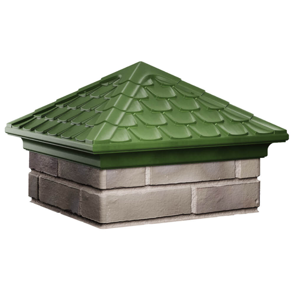 Колпак Zking Эльбрус Зеленый на столб 1.5х1.5 кирпича (385х385мм) в Нефтеюганске фото