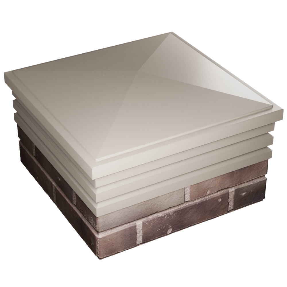 Колпак Zking Бона ХайТек Бежевый на столб 2х2 кирпича (513х513мм) в Нефтеюганске фото